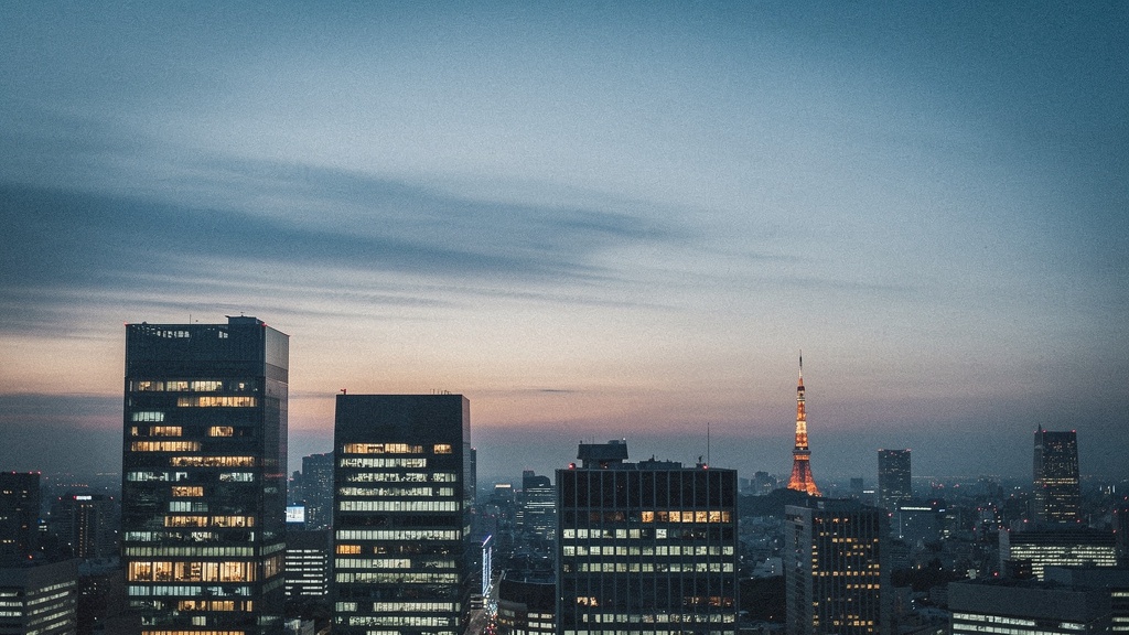 Tokyo skyline at dusk